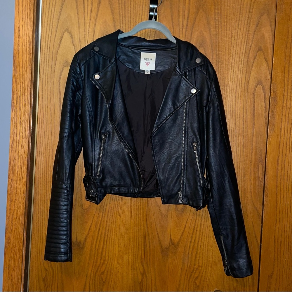 GUESS Black Faux Leather Jacket